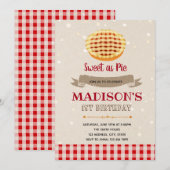 Uitnodiging voor cutie pie-feestje (Voorkant / Achterkant)