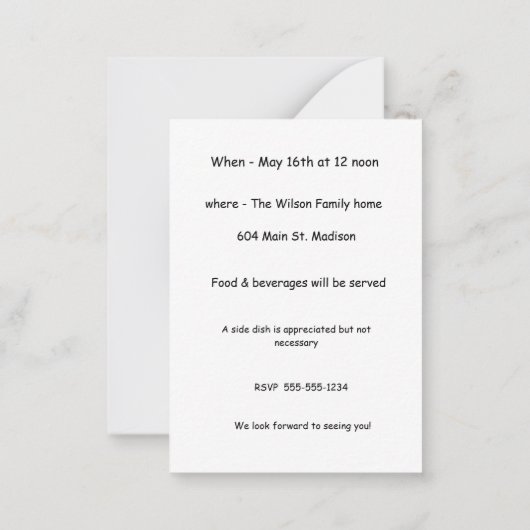 Uitnodiging voor dachshund-themapoolfeestje (Achterkant)