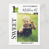 Uitnodiging voor de 1e verjaardag van Frog (Voorkant)