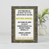 Uitnodiging voor de Bar Mitzvah van Coder's Party (Staand voorkant)