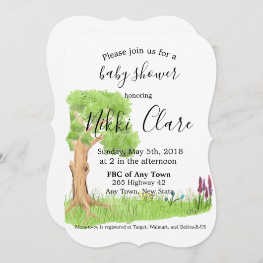 Uitnodiging voor de boomstructuur van het verhaalb (Voorkant / Achterkant)