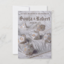  uitnodiging voor de bruiloft RPG Dice
