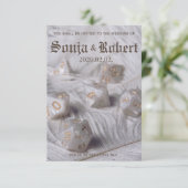  uitnodiging voor de bruiloft RPG Dice (Staand voorkant)