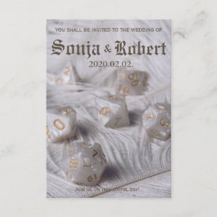 uitnodiging voor de bruiloft RPG Dice