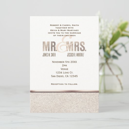 Uitnodiging voor de bruiloft van de heer & mevrouw (Staand voorkant)