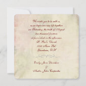 Uitnodiging voor de bruiloft van wijn en Roos (Achterkant)