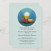 Uitnodiging voor de Dag van de Communie met Kruis (Voorkant / Achterkant)