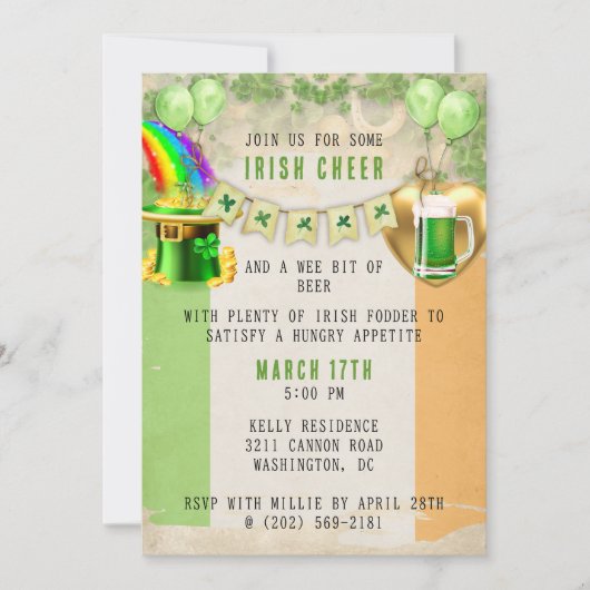 Uitnodiging voor de dag van de St. Patrick (Voorkant)