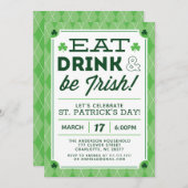 Uitnodiging voor de dag van de St. Patrick (Voorkant / Achterkant)