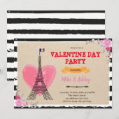 Uitnodiging voor de dag van de valentijn van Parij (Voorkant / Achterkant)