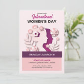 Uitnodiging voor de Dag van de Vrouw Sjabloon (Staand voorkant)