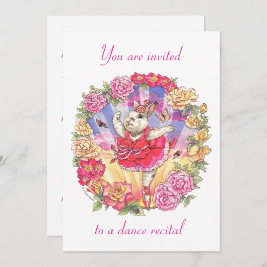 uitnodiging voor de dansoverweging - roos (Voorkant / Achterkant)