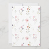 Uitnodiging voor de doop met wilde bloemen kruis (Achterkant)