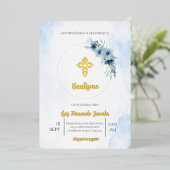 Uitnodiging voor de doop van een jongen (Staand Voorkant)