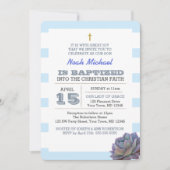 Uitnodiging voor de doop van een jongen met blauwe (Voorkant)