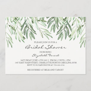 Uitnodiging voor de douche van de Olive Branch bri