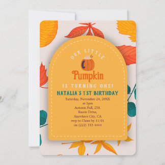 Uitnodiging voor de eerste verjaardag van herfstki