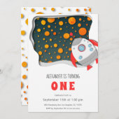 Uitnodiging voor de eerste verjaardag van het oran (Voorkant / Achterkant)