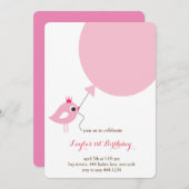 Uitnodiging voor de eerste verjaardag van Kleine V (Voorkant / Achterkant)