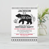 Uitnodiging voor de eerste verjaardag van Wild One (Staand voorkant)