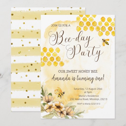 Uitnodiging voor de eerste wedstrijd van Bee Birth (Voorkant / Achterkant)