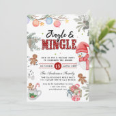 Uitnodiging voor de feestdag in Jingle & Mingle (Staand voorkant)