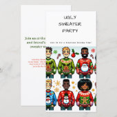 Uitnodiging voor de feestdag met de feestdag voor  (Voorkant / Achterkant)