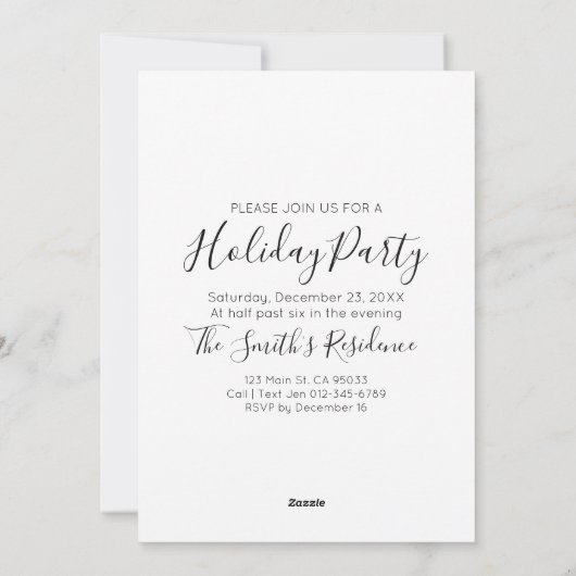 Uitnodiging voor de feestdag van de waterverf (Achterkant)