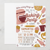Uitnodiging voor de geboorte van de Baking Party (Voorkant / Achterkant)