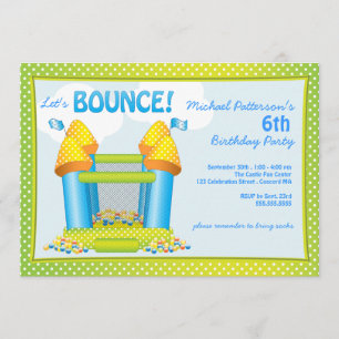 Uitnodiging voor de Grote Bouncy Bounce House Birt