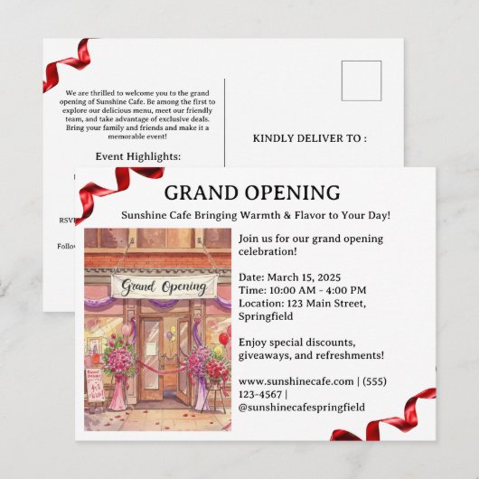 Uitnodiging voor de grote opening   (Voorkant / Achterkant)
