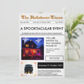 Uitnodiging voor de Halloween krant (Staand voorkant)