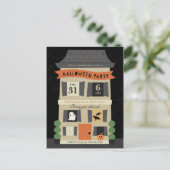 Uitnodiging voor de Haunted House Halloween Party (Staand voorkant)