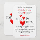 Uitnodiging voor de heer & mevrouw Wedding (Voorkant / Achterkant)