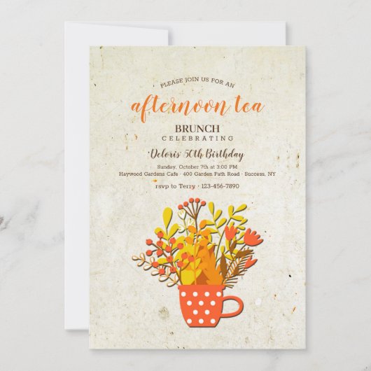 Uitnodiging voor de herfstthee (Voorkant)