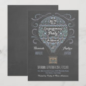 Uitnodiging voor de Hot Air Balloon Engagement Par (Voorkant / Achterkant)