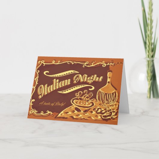 Uitnodiging voor de Italiaanse avond (Voorkant)