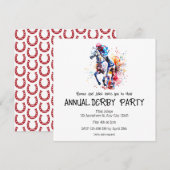 Uitnodiging voor de jaarlijkse Derby Party (Voorkant / Achterkant)