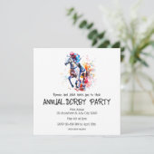 Uitnodiging voor de jaarlijkse Derby Party (Staand voorkant)