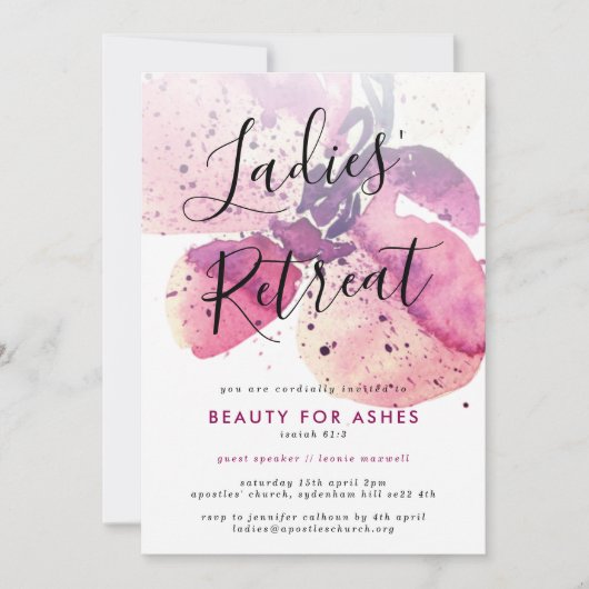 Uitnodiging voor de Kerkdames Retreat/Conferentie/ (Voorkant)