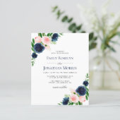 uitnodiging voor de marineschok en de bruine roze  (Staand voorkant)