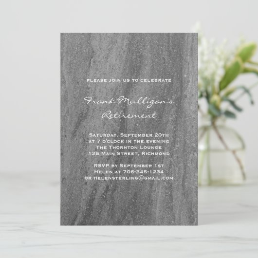 Uitnodiging voor de Masculine Granite Retirement P (Staand voorkant)