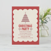 Uitnodiging voor de moderne Rode Kerst Boom (Staand voorkant)