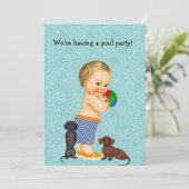 Uitnodiging voor de partij Dachshund Pool (Staand voorkant)