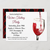 Uitnodiging voor de partij Pour Wine Tasting (Voorkant / Achterkant)