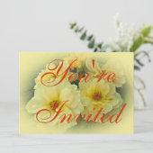 Uitnodiging voor de partij voor Gele Rozen (Staand voorkant)
