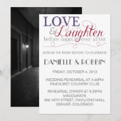 Uitnodiging voor de repetitie van Liefde & Lach (Voorkant / Achterkant)