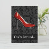 Uitnodiging voor de Rode Sassy Schoen (Staand voorkant)