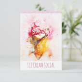 Uitnodiging voor de sociale partij Ice Cream (Staand voorkant)