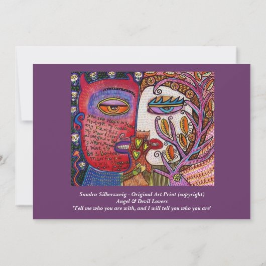 Uitnodiging voor de trouwerij van engel- en duivel (Achterkant)